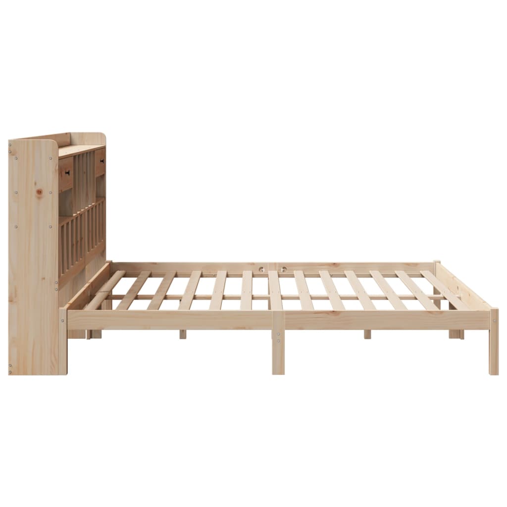 Bookcase Bed without Mattress 180x200 cm Super King Solid Wood Pine