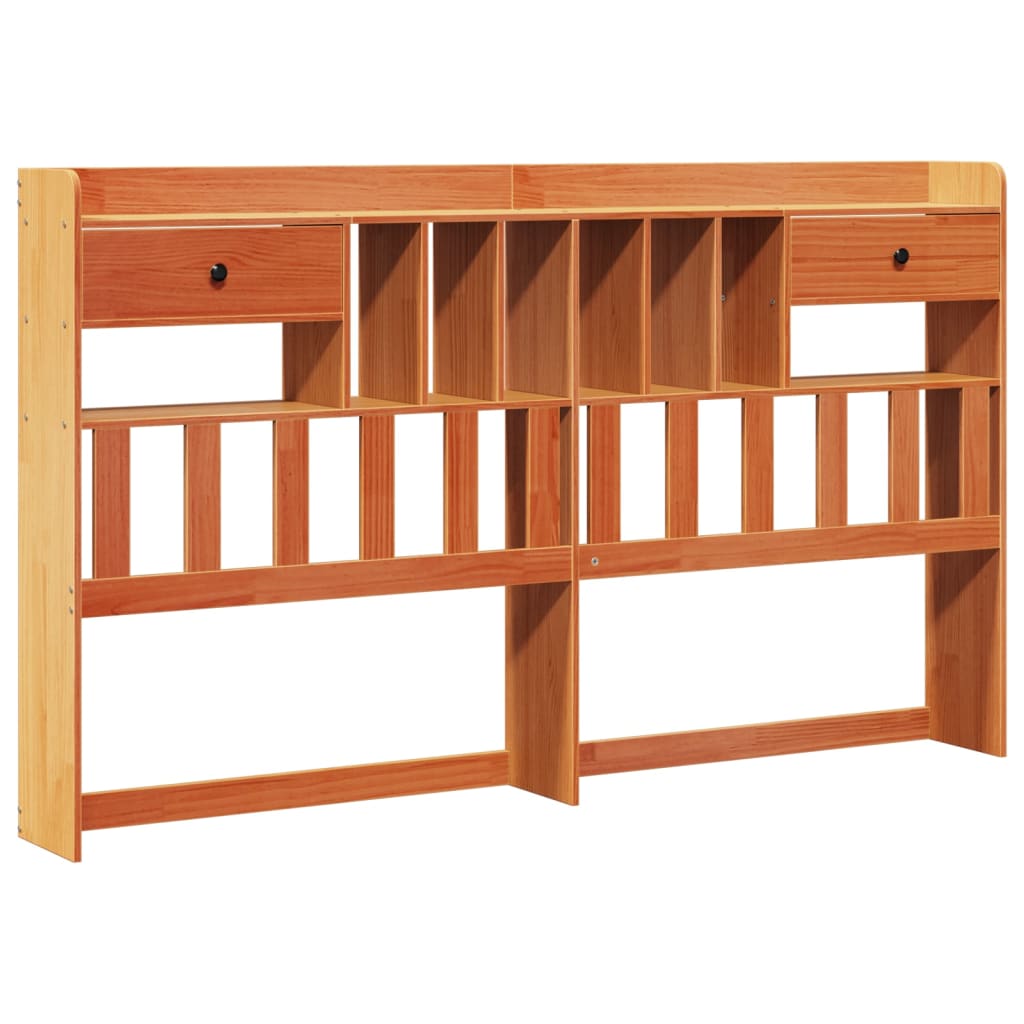 Bookcase Bed without Mattress Wax Brown 180x200 cm Super King Solid Wood Pine