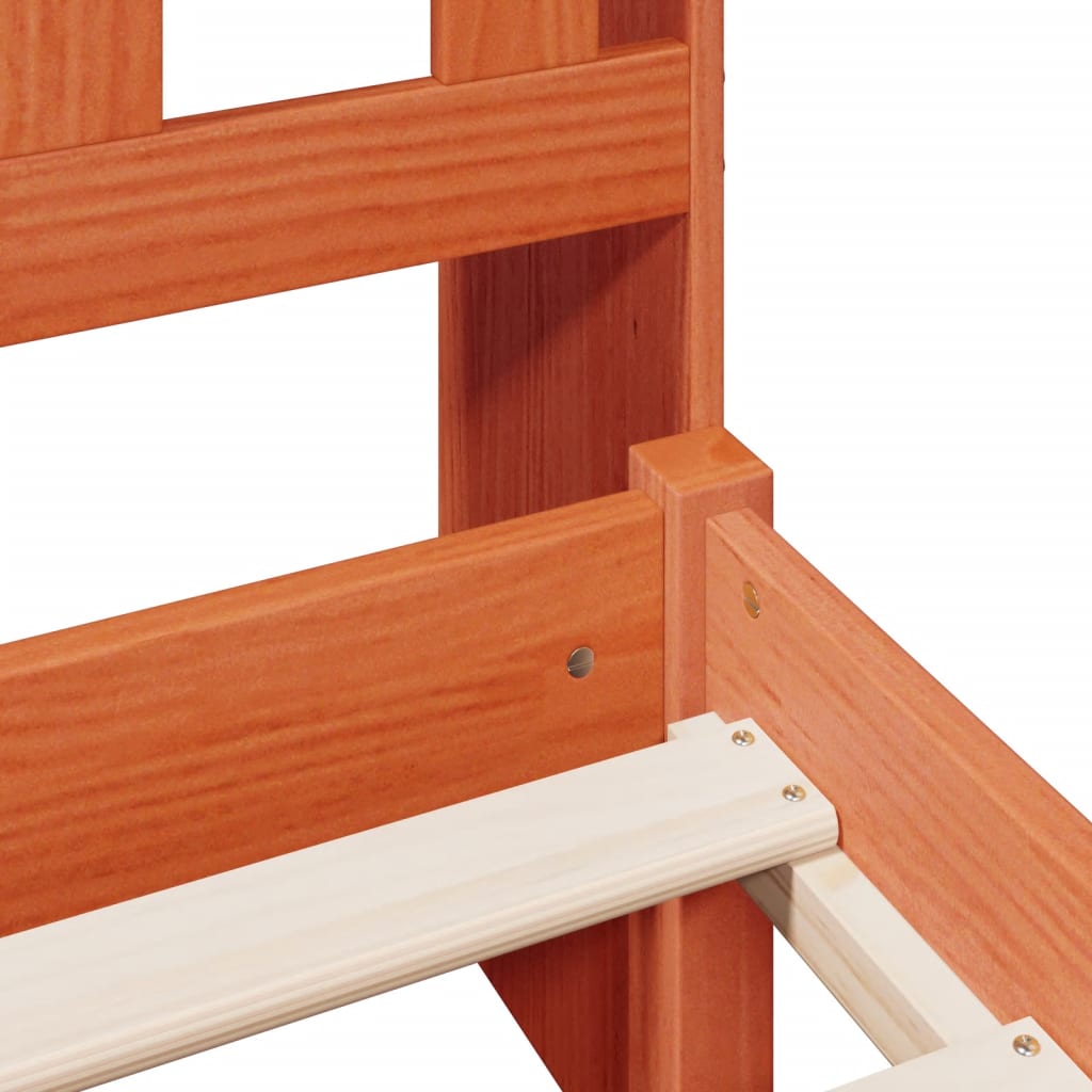 Bookcase Bed without Mattress Wax Brown 200x200 cm Solid Wood Pine