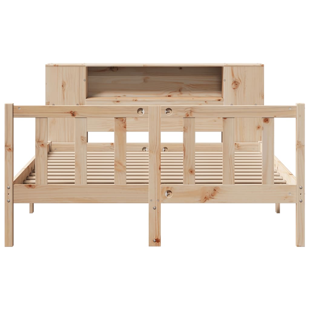 Bookcase Bed without Mattress 120x190 cm Small Double Solid Wood Pine