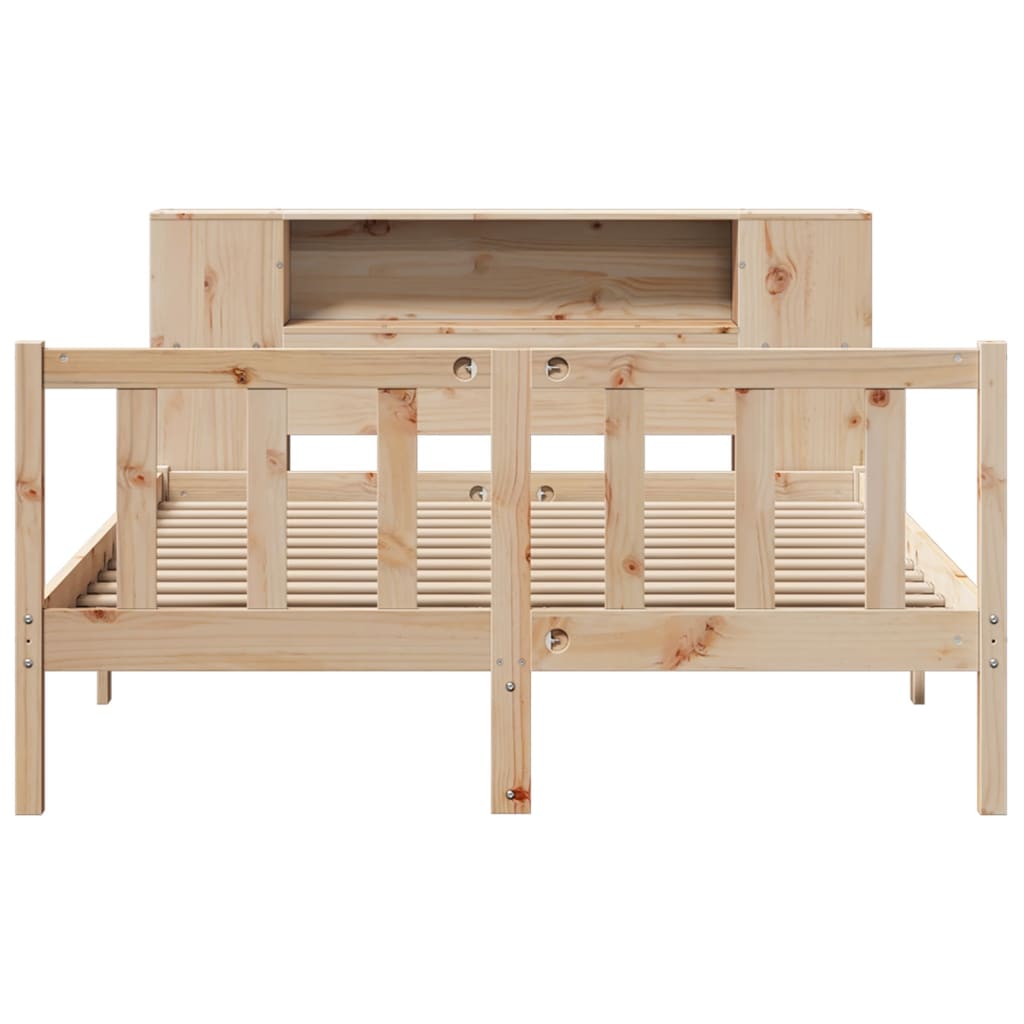 Bookcase Bed without Mattress 140x190 cm Solid Wood Pine