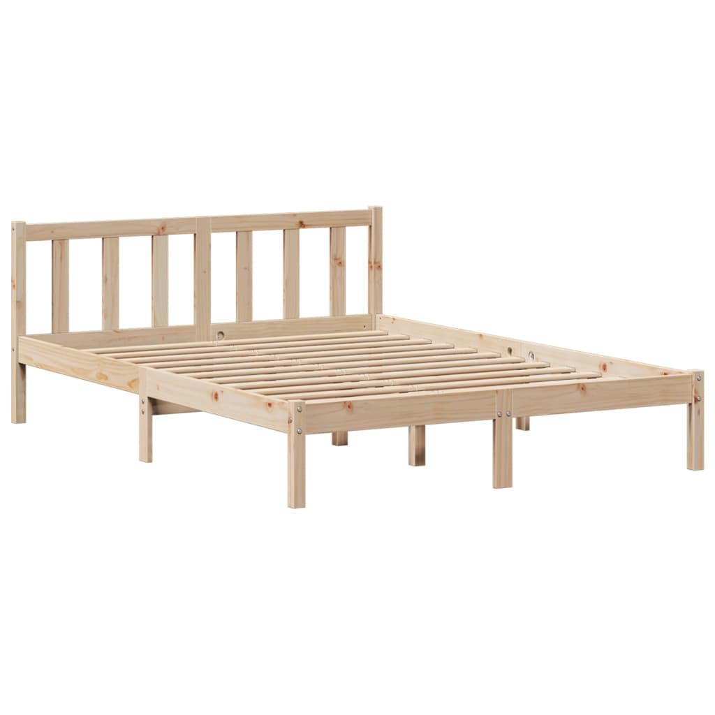 Bookcase Bed without Mattress 140x190 cm Solid Wood Pine