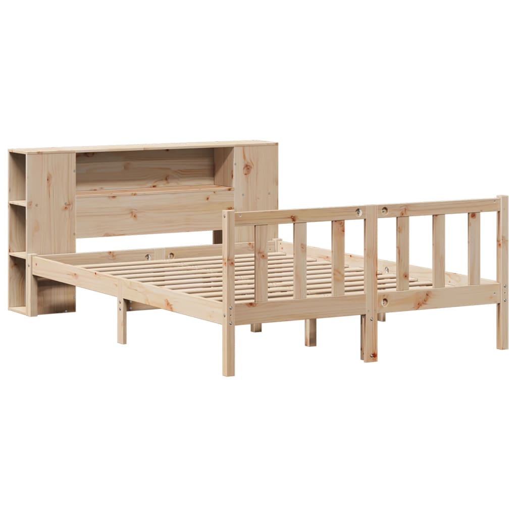 Bookcase Bed without Mattress 120x200 cm Solid Wood Pine