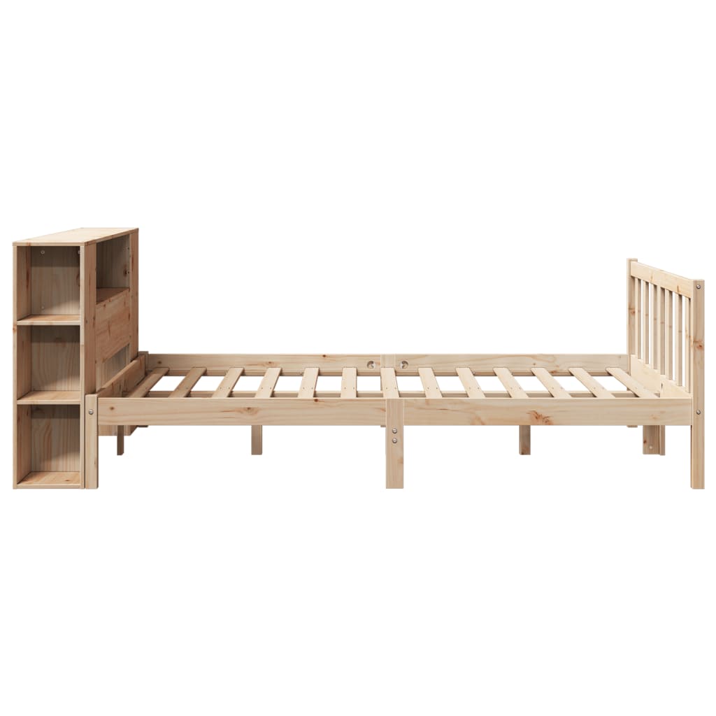 Bookcase Bed without Mattress 120x200 cm Solid Wood Pine