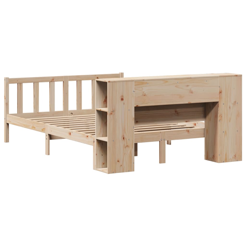Bookcase Bed without Mattress 150x200 cm King Solid Wood Pine
