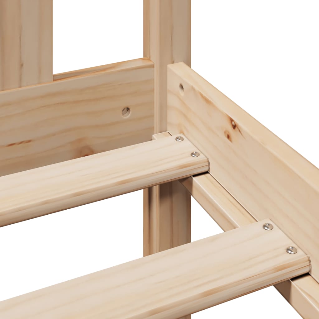 Bookcase Bed without Mattress 150x200 cm King Solid Wood Pine