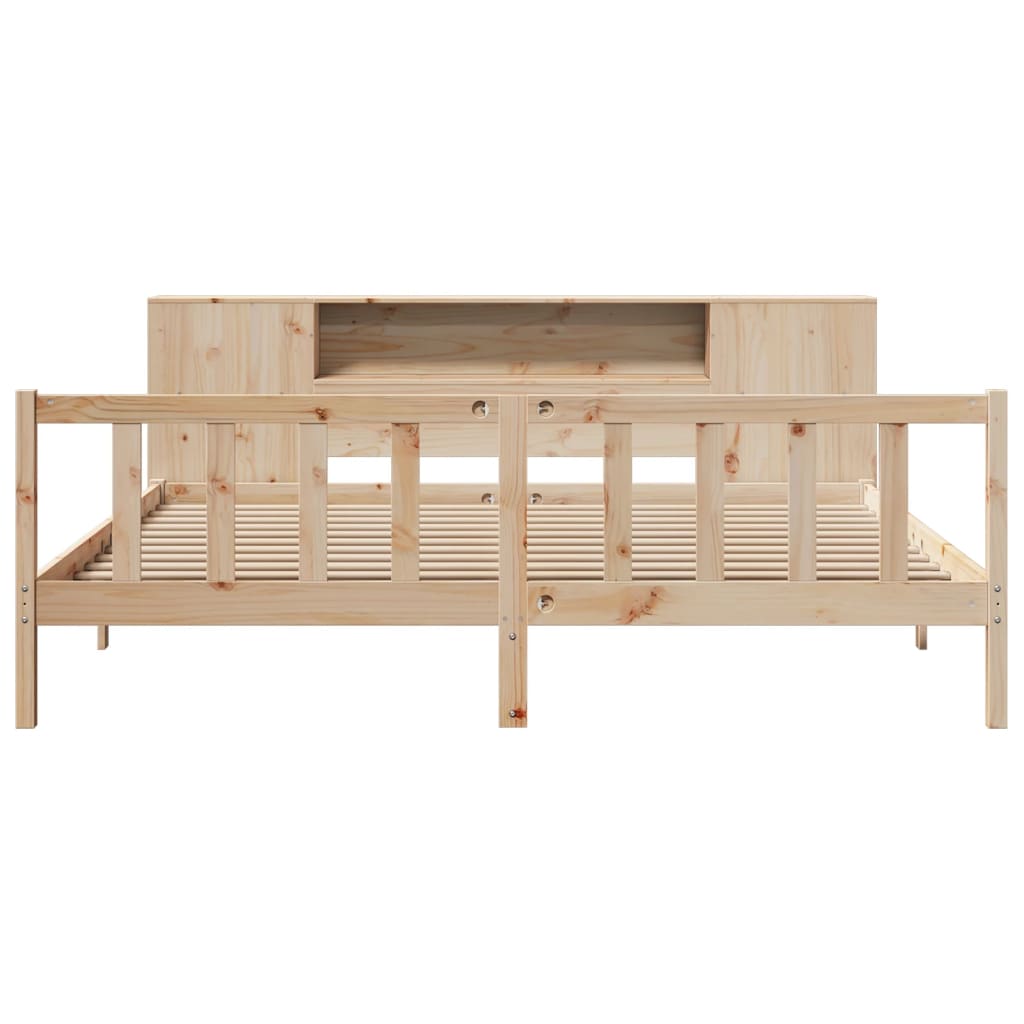 Bookcase Bed without Mattress 180x200 cm Super King Solid Wood Pine