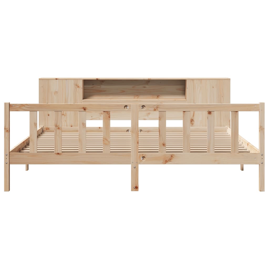 Bookcase Bed without Mattress 200x200 cm Solid Wood Pine