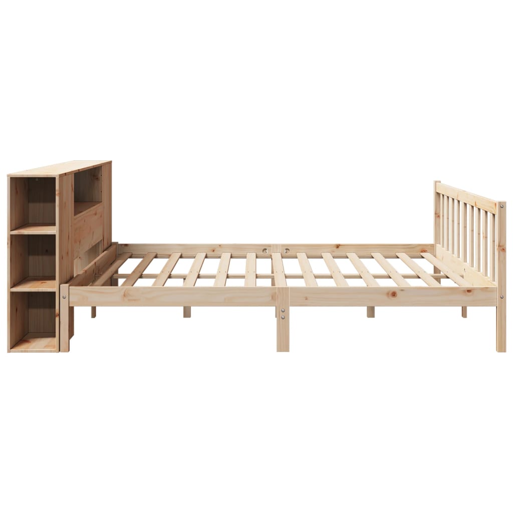 Bookcase Bed without Mattress 200x200 cm Solid Wood Pine
