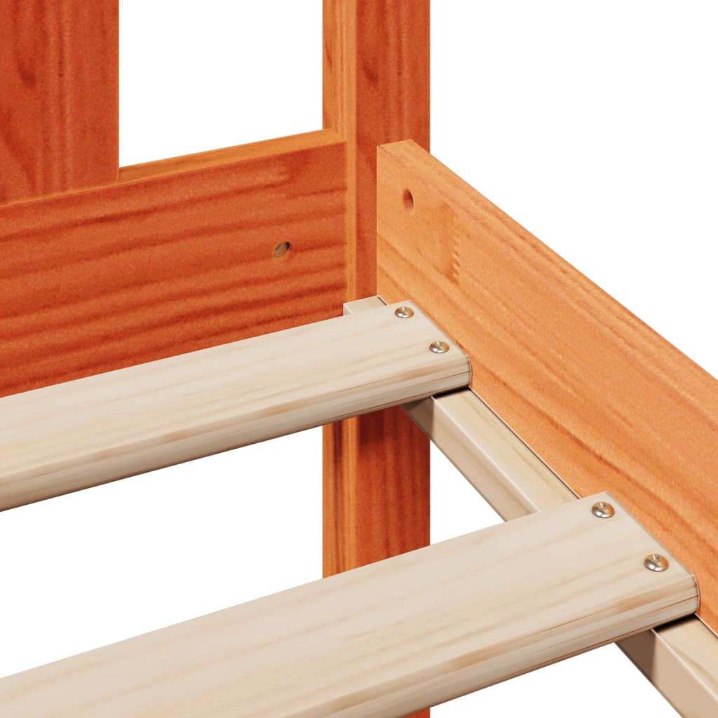 Bookcase Bed without Mattress Wax Brown 140x190 cm Solid Wood Pine