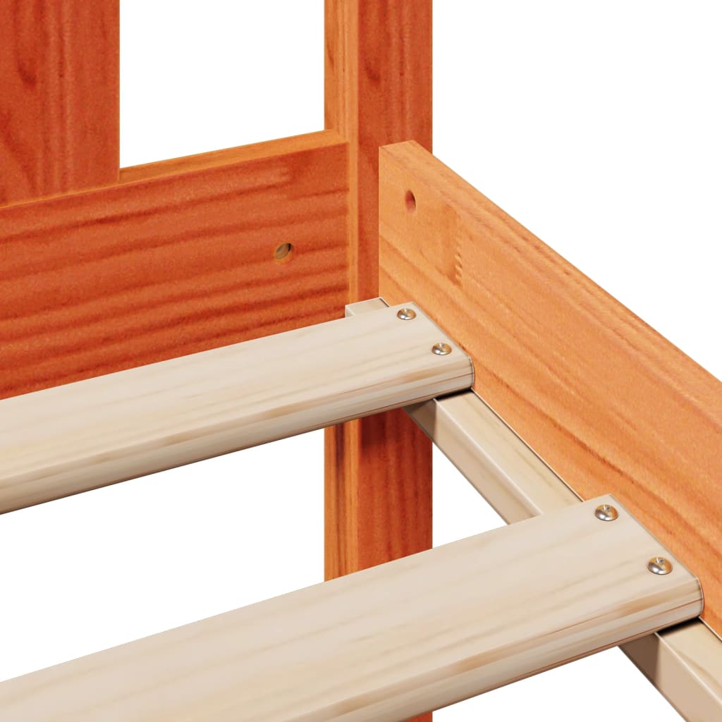 Bookcase Bed without Mattress Wax Brown 140x200 cm Solid Wood Pine