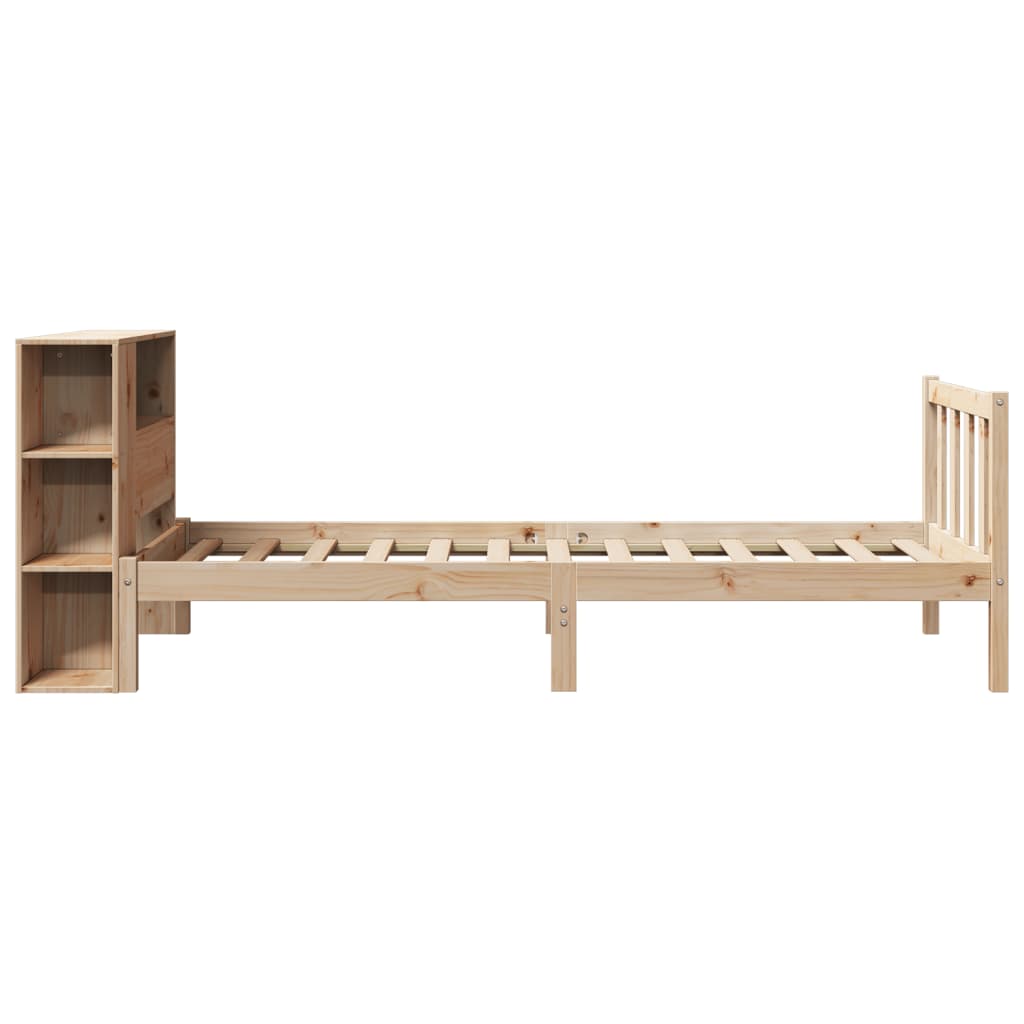 Bookcase Bed without Mattress 90x200 cm Solid Wood Pine