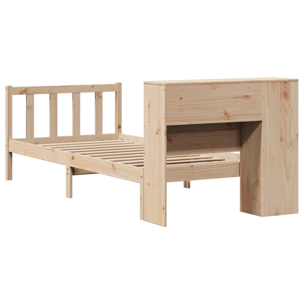 Bookcase Bed without Mattress 90x200 cm Solid Wood Pine
