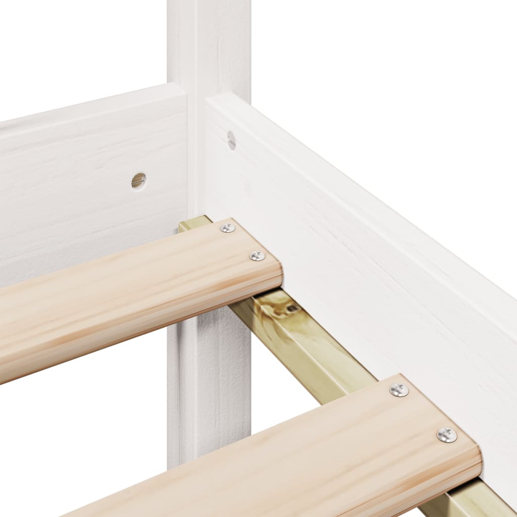 Bookcase Bed without Mattress White 90x200 cm Solid Wood Pine