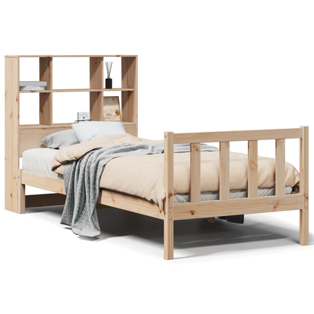 Bookcase Bed without Mattress 90x190 cm Single Solid Wood Pine