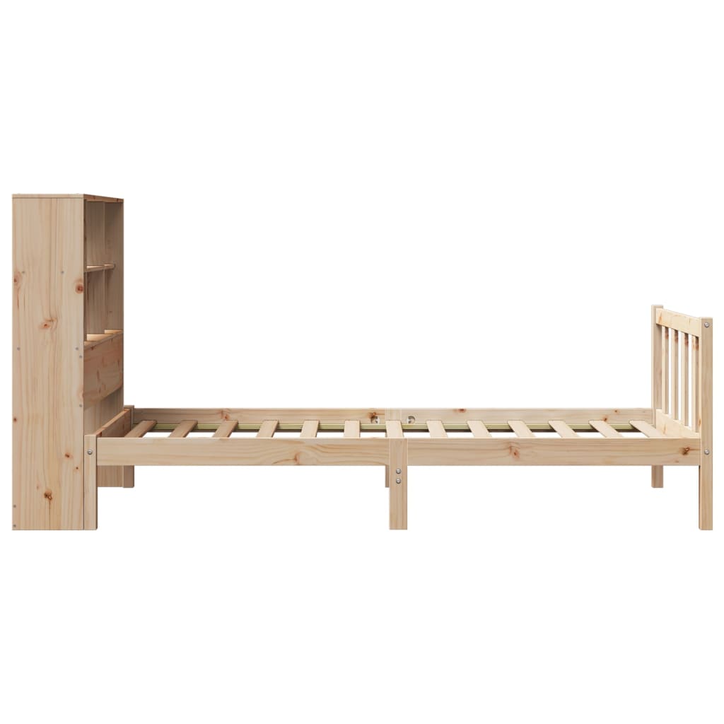 Bookcase Bed without Mattress 90x190 cm Single Solid Wood Pine
