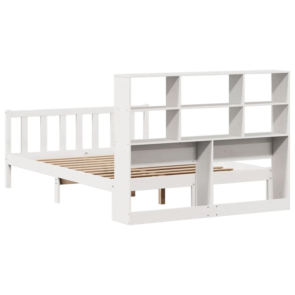 Bookcase Bed without Mattress White 120x190 cm Small Double Solid Wood Pine
