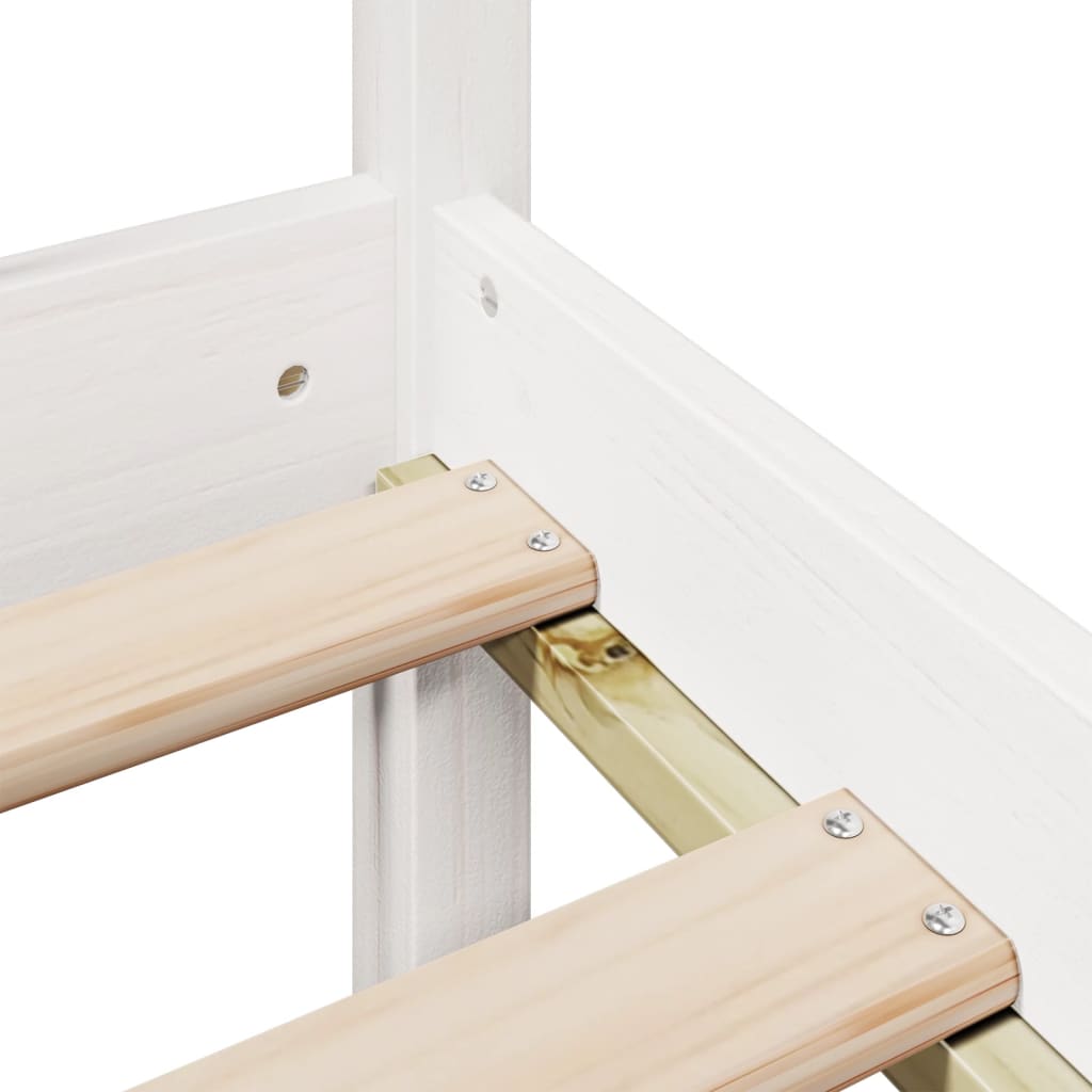 Bookcase Bed without Mattress White 140x190 cm Solid Wood Pine