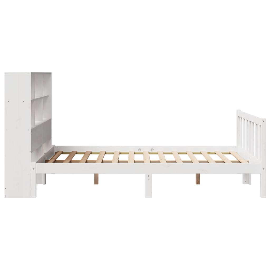Bookcase Bed without Mattress White 120x200 cm Solid Wood Pine
