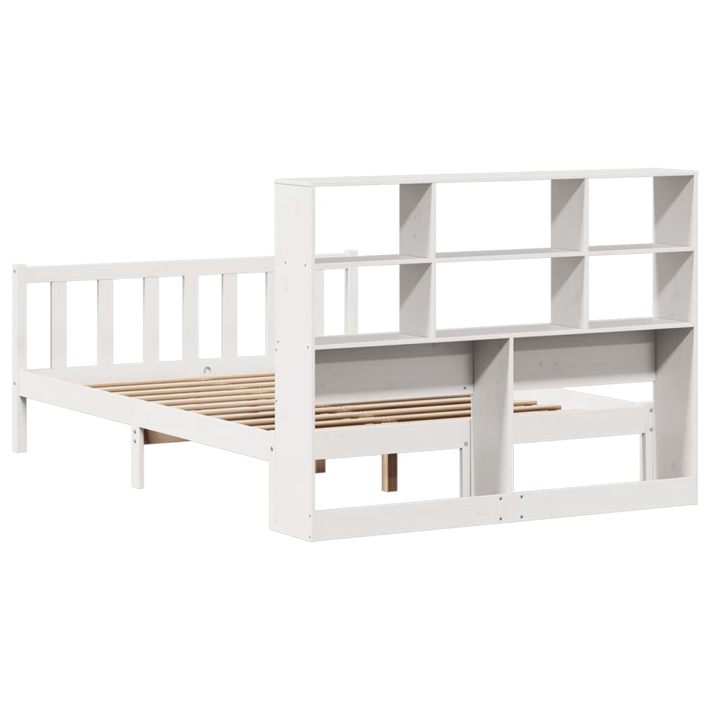 Bookcase Bed without Mattress White 120x200 cm Solid Wood Pine