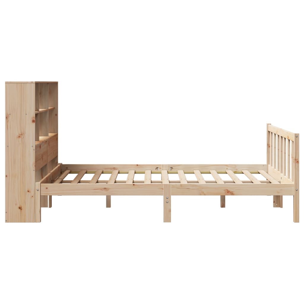 Bookcase Bed without Mattress 140x200 cm Solid Wood Pine