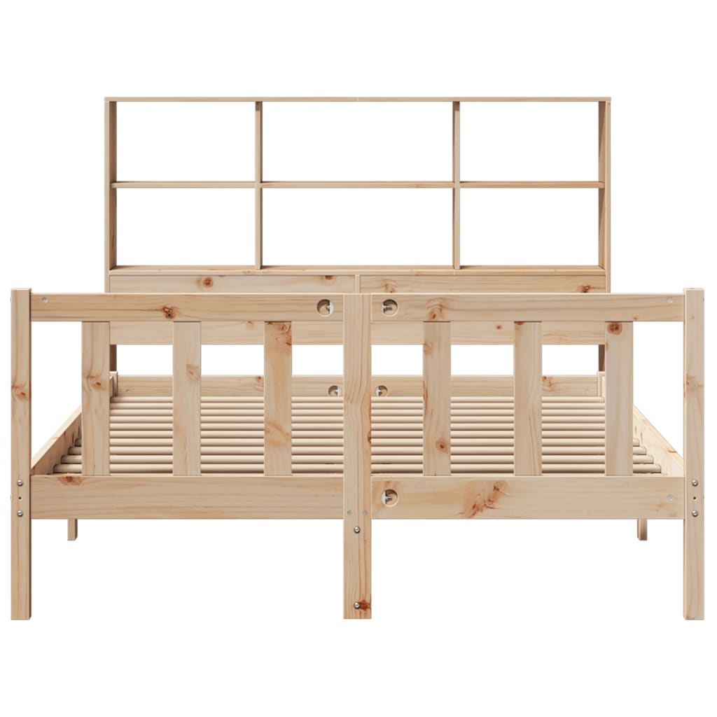 Bookcase Bed without Mattress 160x200 cm Solid Wood Pine