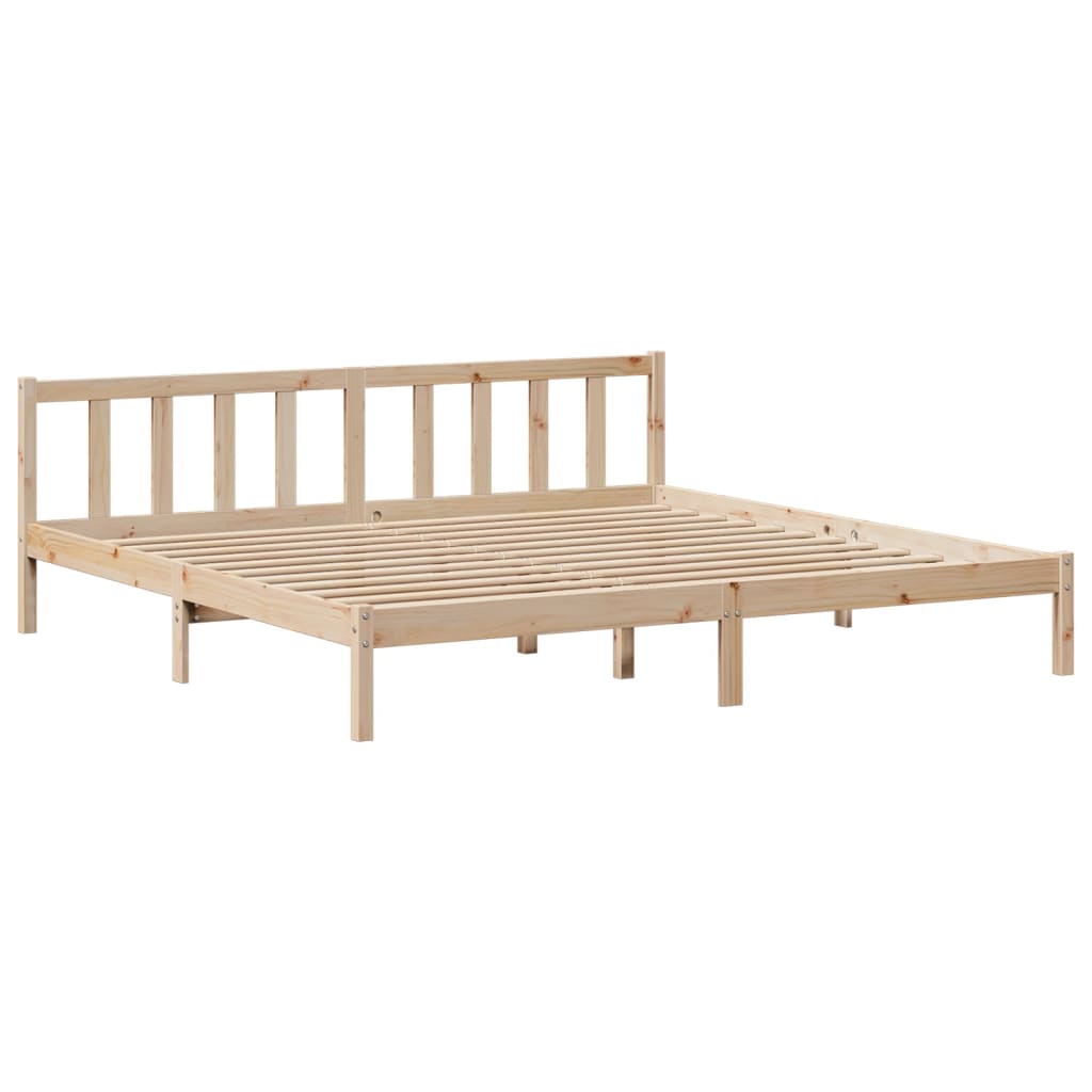 Bookcase Bed without Mattress 180x200 cm Super King Solid Wood Pine