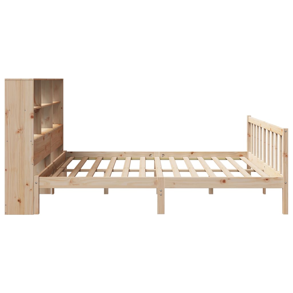 Bookcase Bed without Mattress 180x200 cm Super King Solid Wood Pine