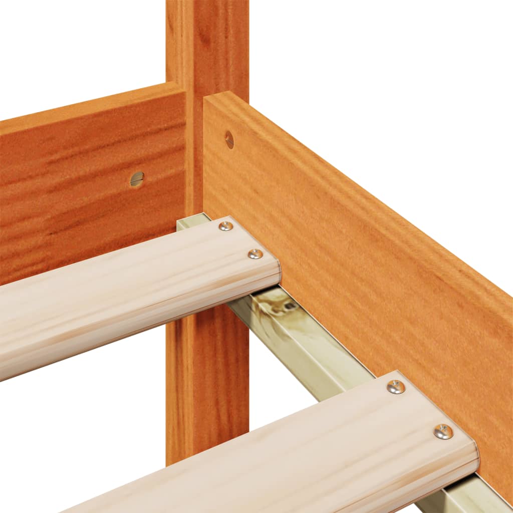 Bookcase Bed without Mattress Wax Brown 90x200 cm Solid Wood Pine