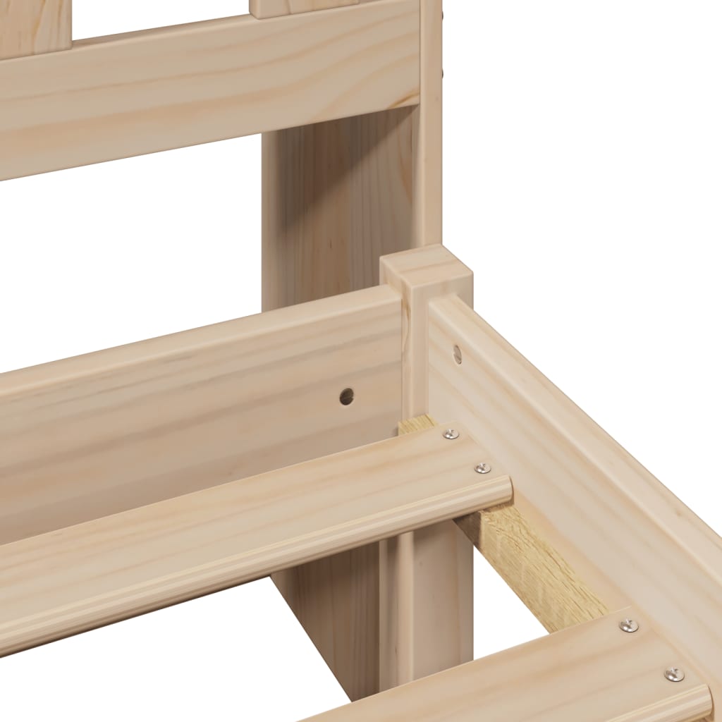 Bookcase Bed without Mattress 135x190 cm Double Solid Wood Pine