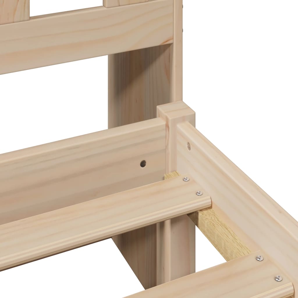 Bookcase Bed without Mattress 90x200 cm Solid Wood Pine