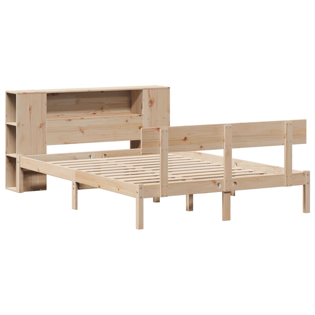 Bookcase Bed without Mattress 120x190 cm Small Double Solid Wood Pine