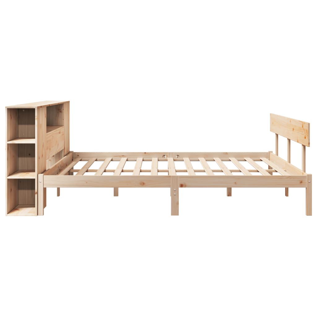Bookcase Bed without Mattress 200x200 cm Solid Wood Pine