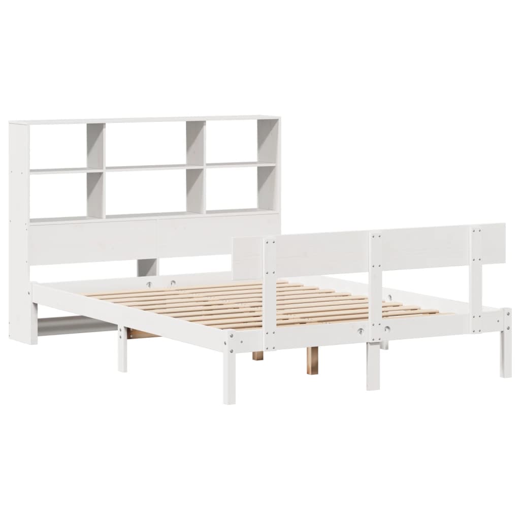 Bookcase Bed without Mattress White 120x190 cm Small Double Solid Wood Pine