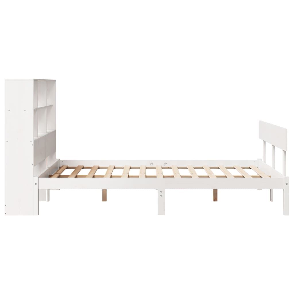 Bookcase Bed without Mattress White 120x190 cm Small Double Solid Wood Pine