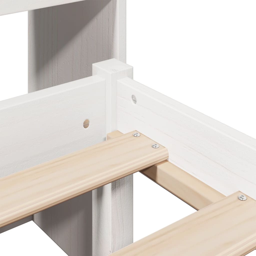 Bookcase Bed without Mattress White 120x190 cm Small Double Solid Wood Pine