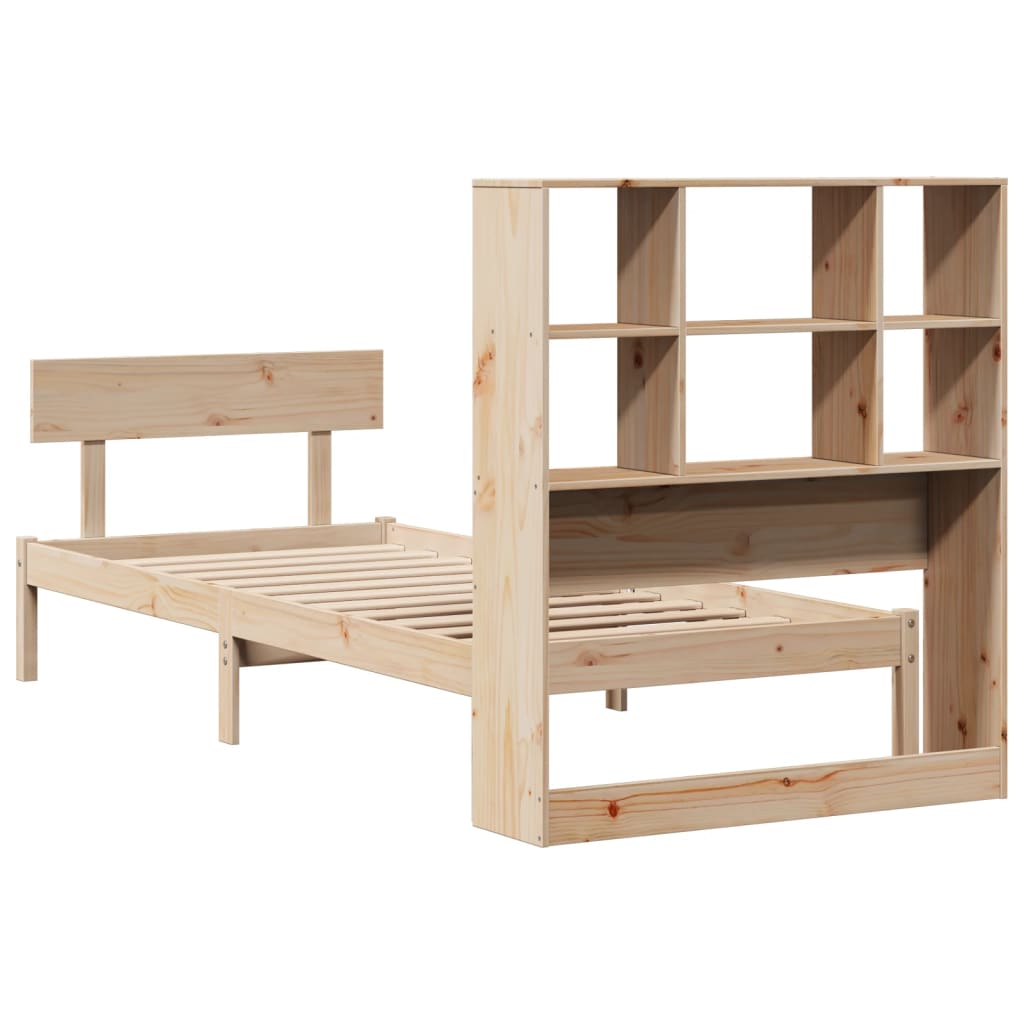 Bookcase Bed without Mattress 90x200 cm Solid Wood Pine