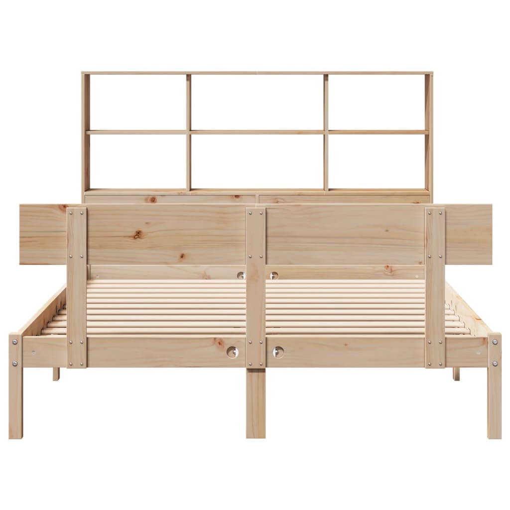 Bookcase Bed without Mattress 140x200 cm Solid Wood Pine