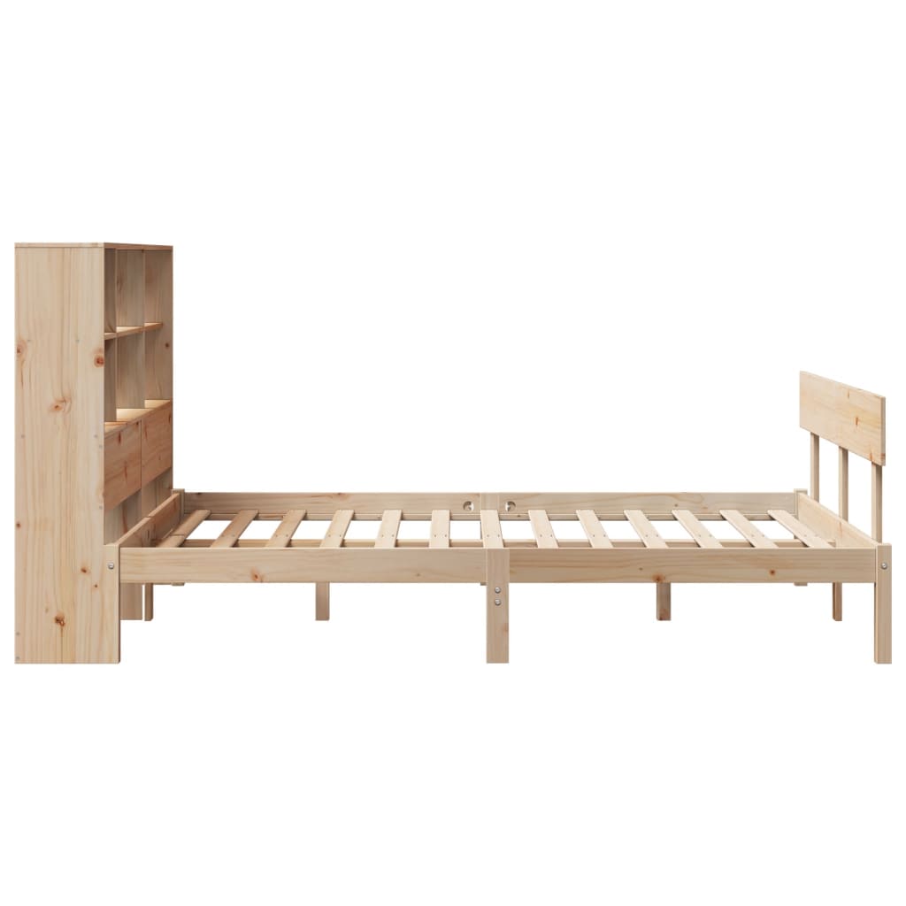 Bookcase Bed without Mattress 140x200 cm Solid Wood Pine