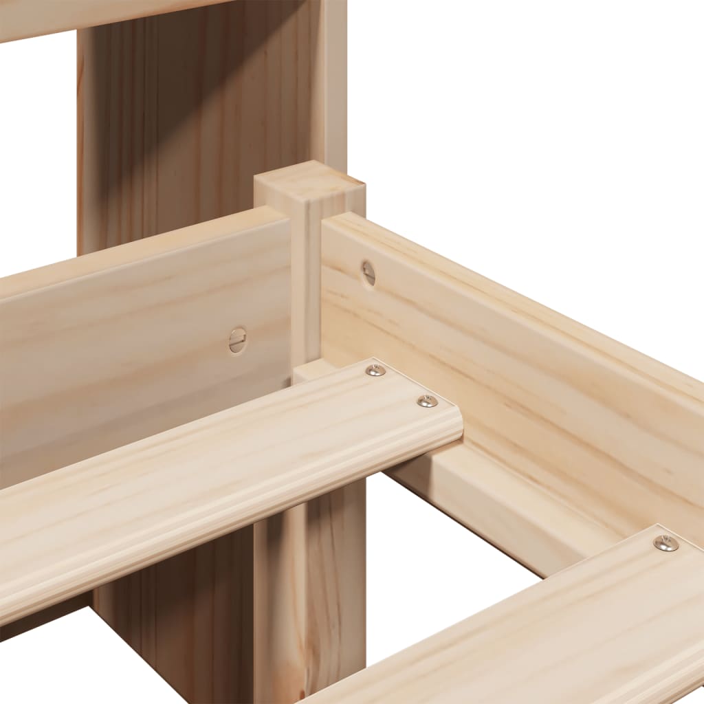 Bookcase Bed without Mattress 140x200 cm Solid Wood Pine