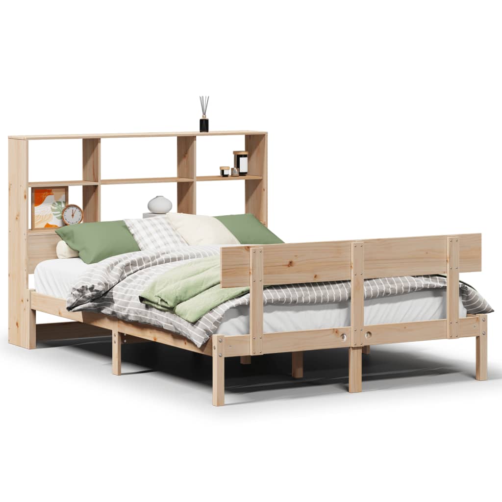 Bookcase Bed without Mattress 160x200 cm Solid Wood Pine