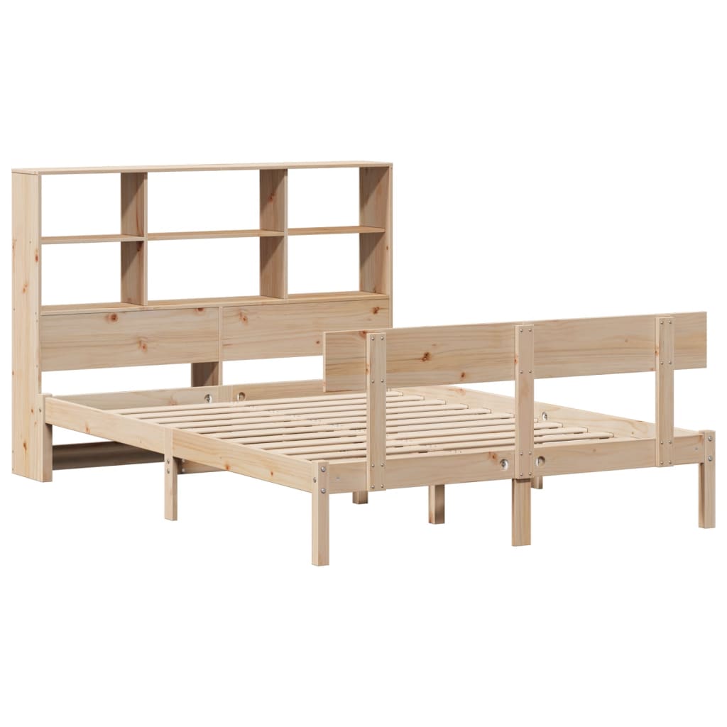 Bookcase Bed without Mattress 160x200 cm Solid Wood Pine