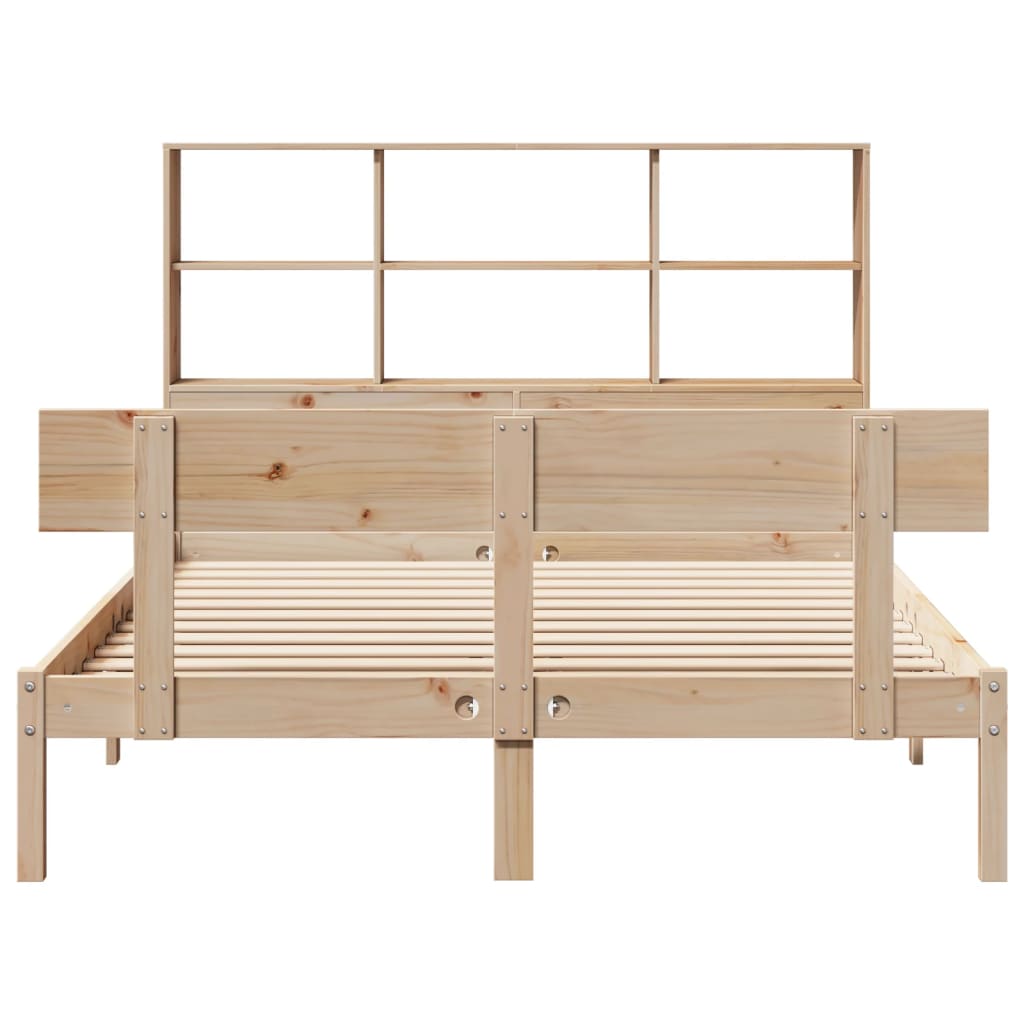 Bookcase Bed without Mattress 160x200 cm Solid Wood Pine