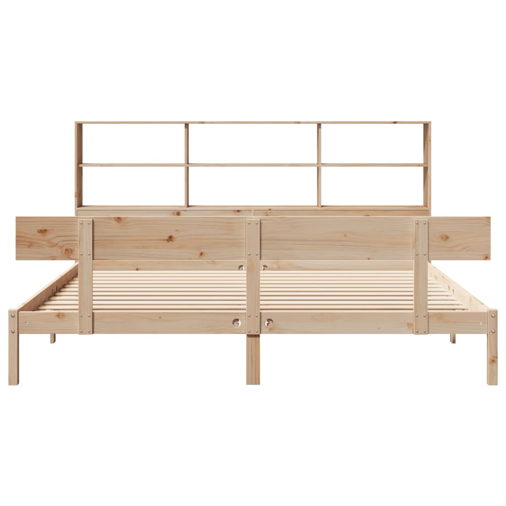 Bookcase Bed without Mattress 180x200 cm Super King Solid Wood Pine