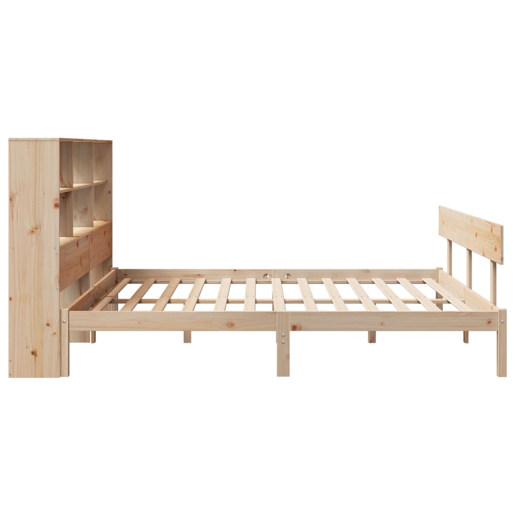Bookcase Bed without Mattress 180x200 cm Super King Solid Wood Pine