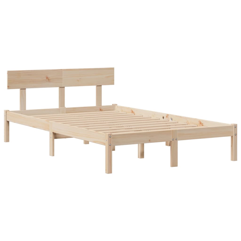 Bookcase Bed without Mattress 135x190 cm Double Solid Wood Pine