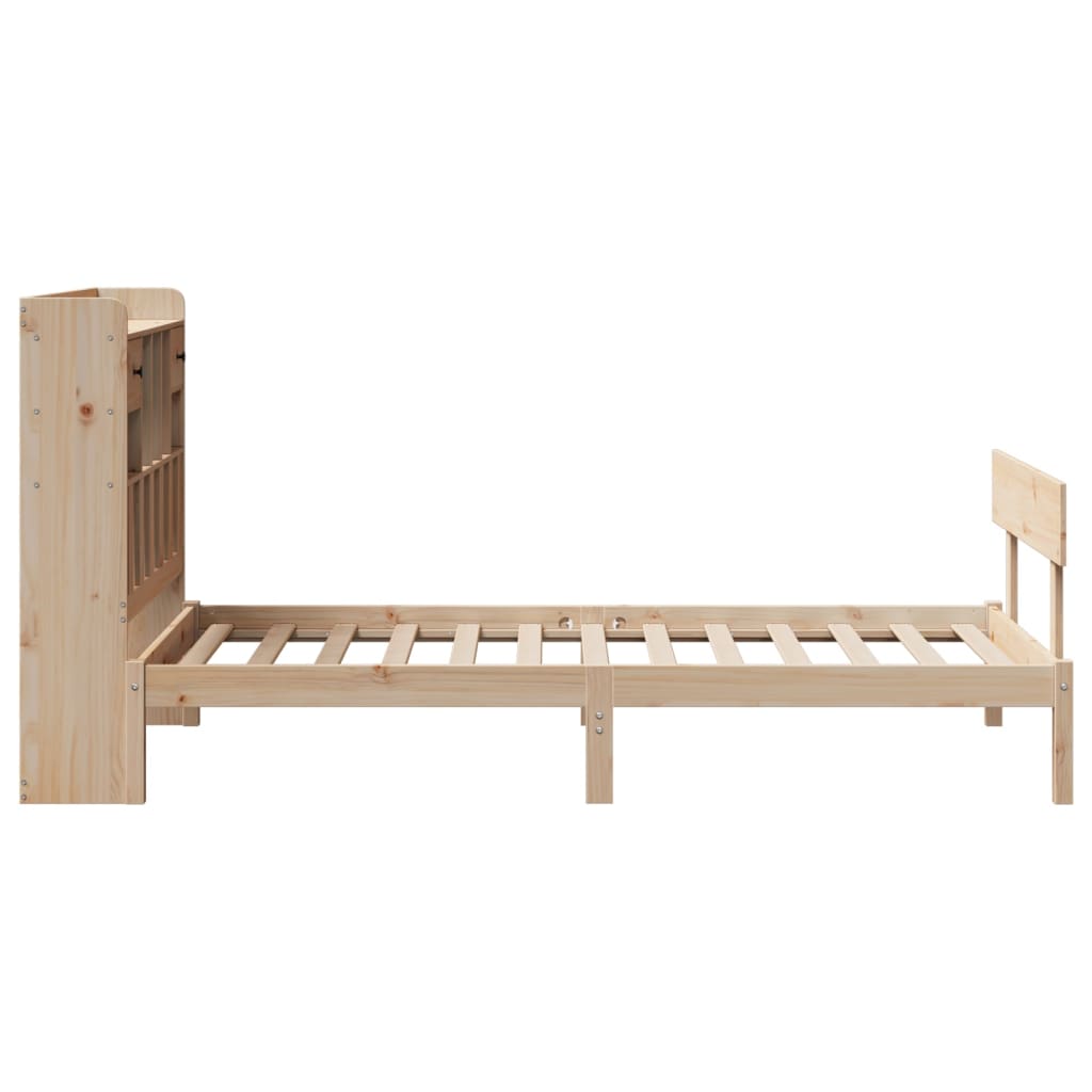 Bookcase Bed without Mattress 90x200 cm Solid Wood Pine