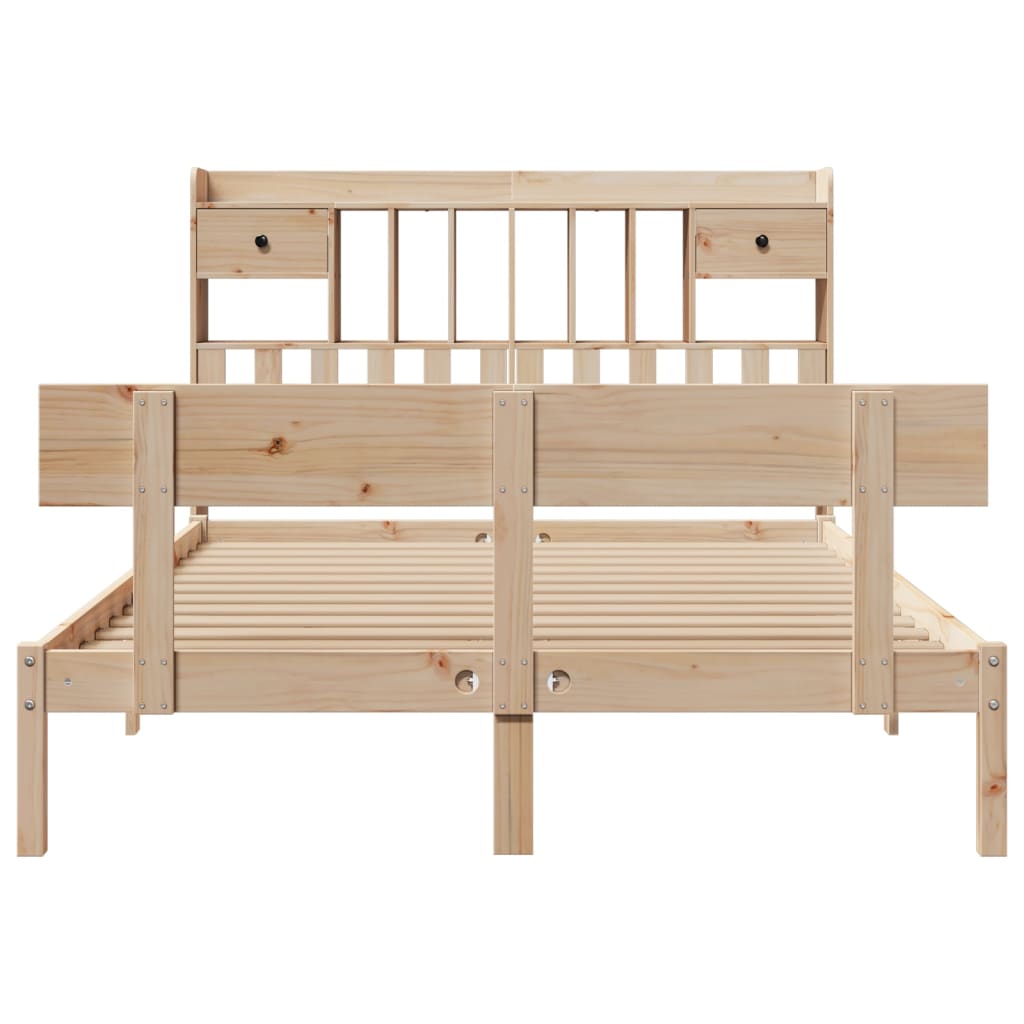 Bookcase Bed without Mattress 140x200 cm Solid Wood Pine