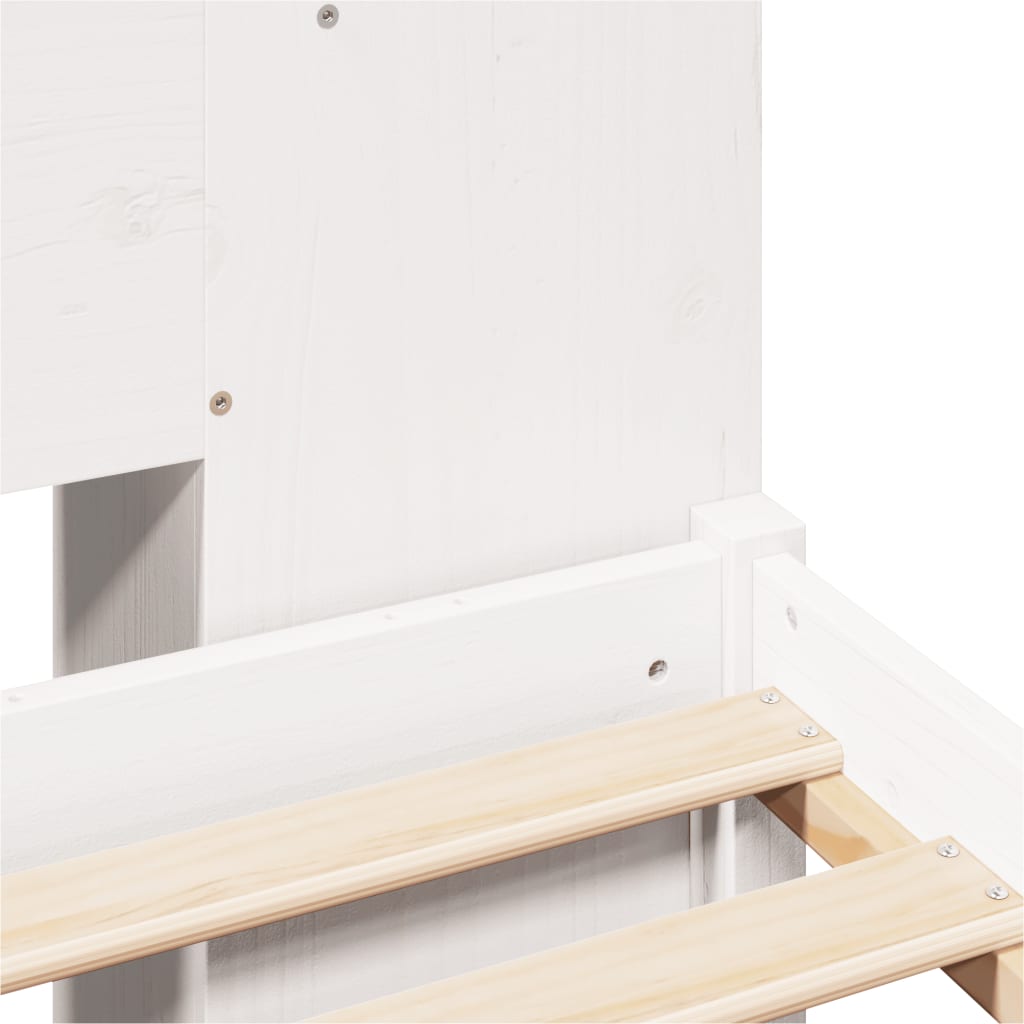 Bookcase Bed without Mattress White 140x190 cm Solid Wood Pine