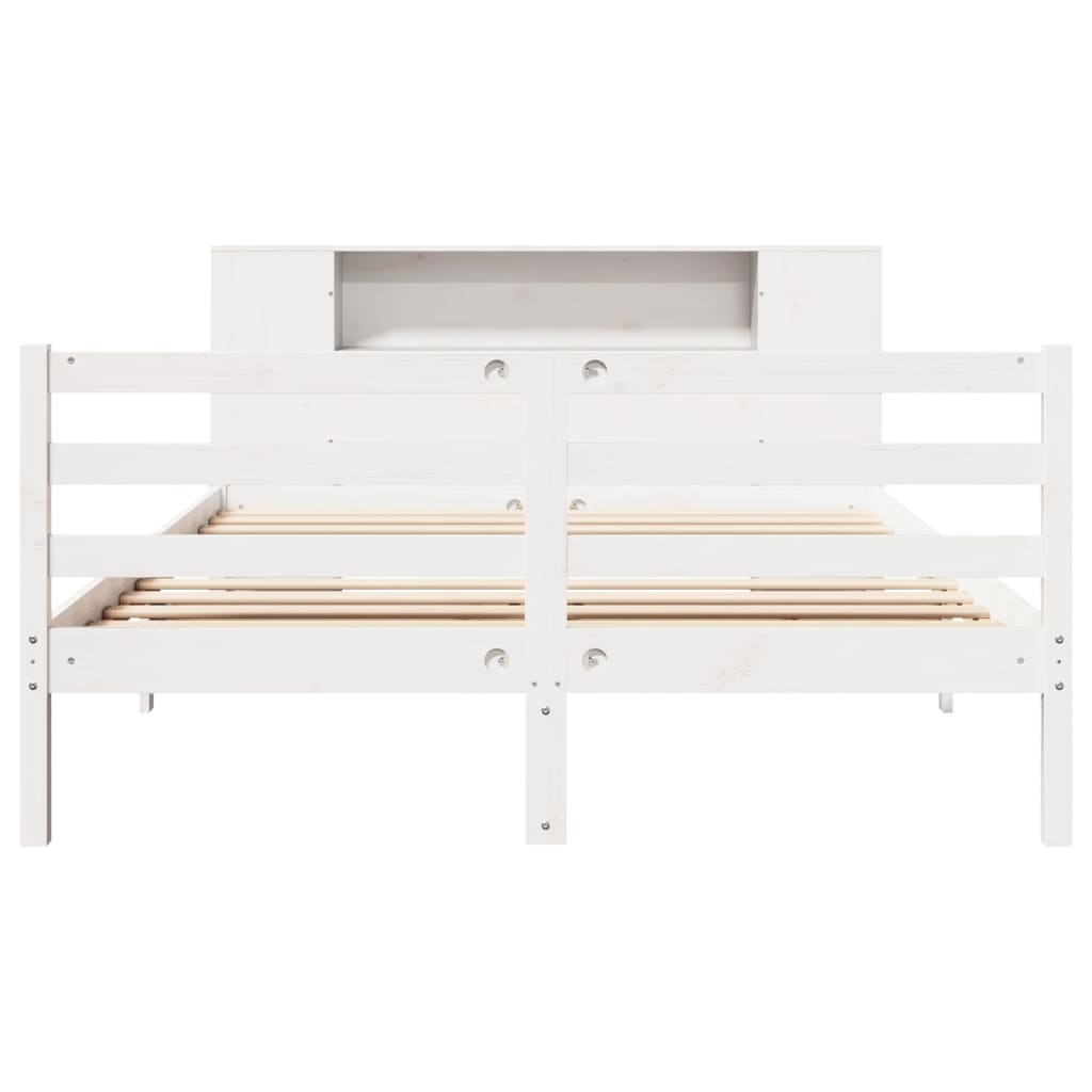 Bookcase Bed without Mattress White 120x200 cm Solid Wood Pine